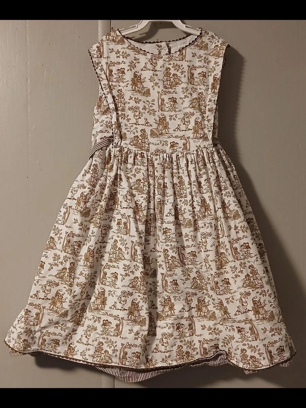 Maggie And Zoe Girls Size 6 Brown Toile Dress